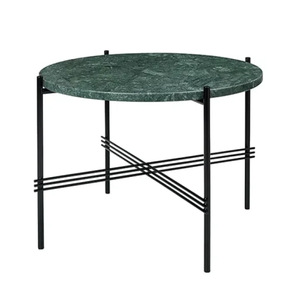 GUBI TS soffbord, 55 cm, svart - grön marmor