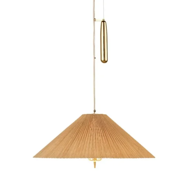 GUBI Tynell A1972 pendellampa, 60 cm, mässing - bambu