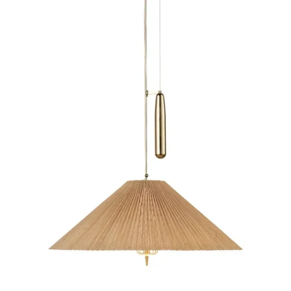 GUBI Tynell A1972 pendellampa, 60 cm, mässing - bambu