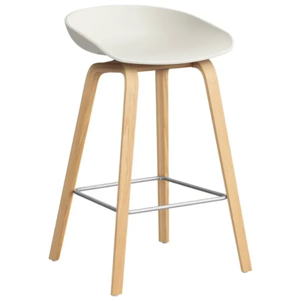 HAY About A Stool AAS32, 65 cm, melange cream 2.0 - lackad ek - stål