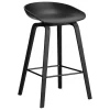 HAY About A Stool AAS32, 65 cm, svart 2.0 - svartlackerad ek - stål