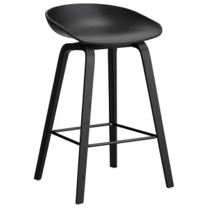 HAY About A Stool AAS32, 65 cm, svart 2.0 - svartlackerad ek - stål