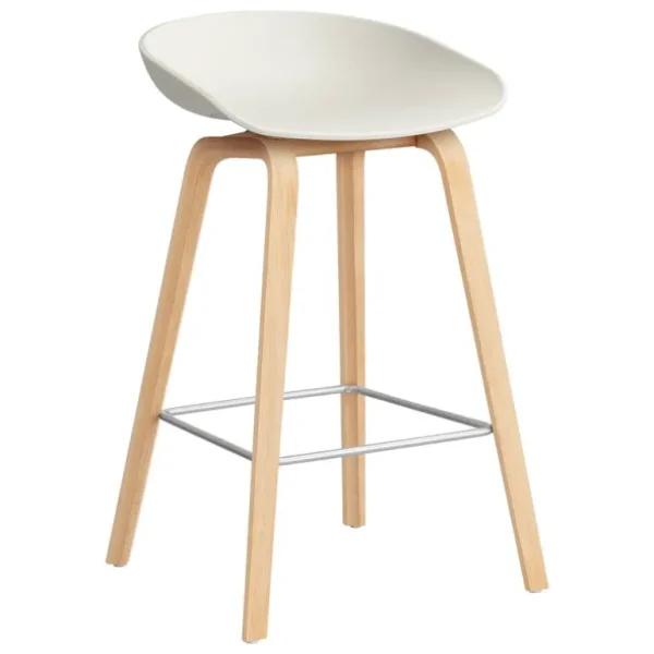 HAY About A Stool AAS32, 65 cm, melange cream 2.0 - såpad ek - stål