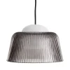 HAY Brim, pendellampa, 24,5 cm, rökt grått glas