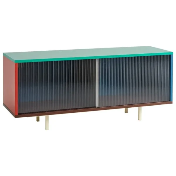 HAY Colour Cabinet m/ glasdörrar, golvstående, 120 cm, flerfärgad