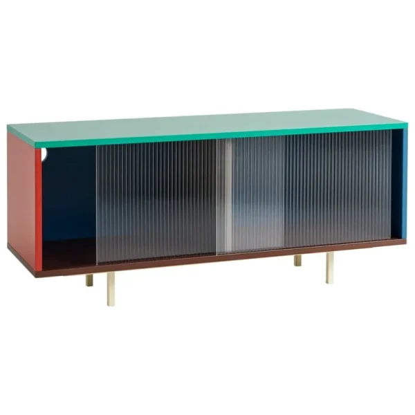 HAY Colour Cabinet m/ glasdörrar, golvstående, 120 cm, flerfärgad