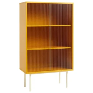 HAY Colour Cabinet med glasdörrar, hög, gul