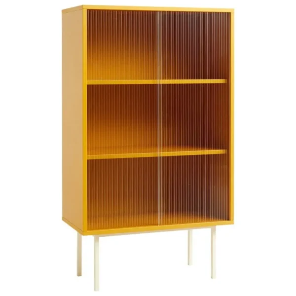 HAY Colour Cabinet med glasdörrar, hög, gul