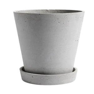 HAY Flowerpot kruka och fat, XL, grå