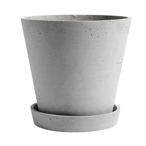 HAY Flowerpot kruka och fat, XL, grå