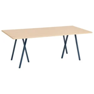 HAY Loop Stand bord, 200 cm, djupblå - lackerad ek
