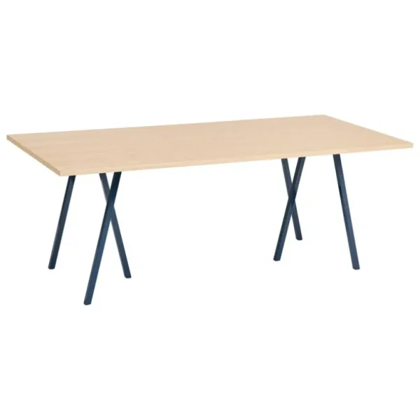 HAY Loop Stand bord, 200 cm, djupblå - lackerad ek
