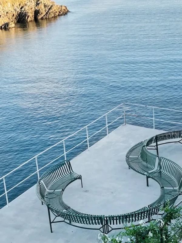 HAY Palissade Park tilläggsbänk för matplats, in, oliv