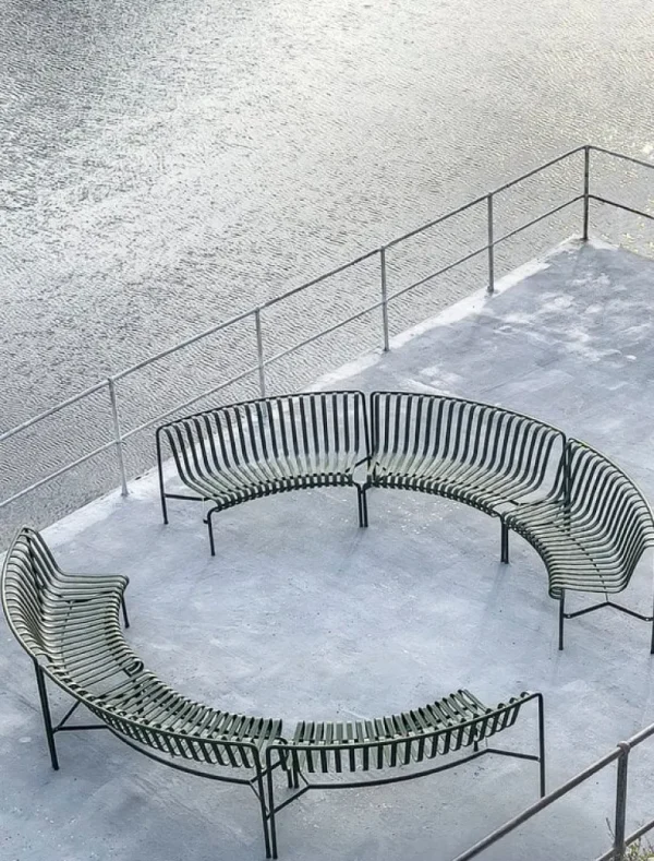 HAY Palissade Park tilläggsbänk för matplats, in, oliv