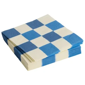 HAY Pattern servett, middag, 20-pack, off-white - blues M check