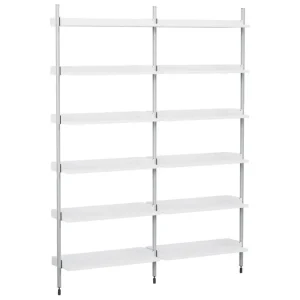HAY Pier System 102 hylla, 2 kolumner, PS vit - aluminium