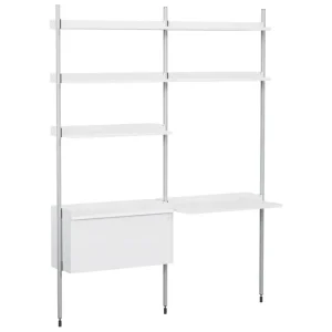 HAY Pier System 12 hylla, 2 kolumner, PS vit - aluminium