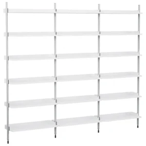 HAY Pier System 103 hylla, 3 kolumner, PS vit - aluminium