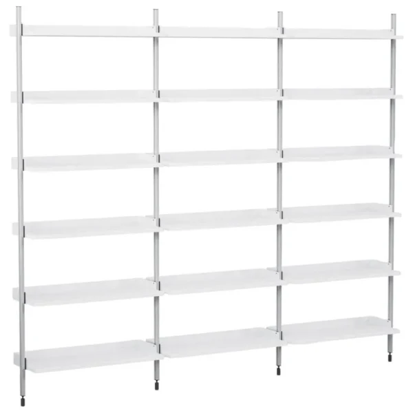 HAY Pier System 103 hylla, 3 kolumner, PS vit - aluminium