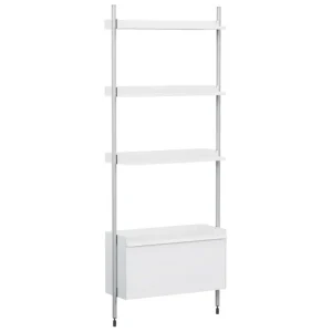 HAY Pier System 131 hylla, 1 kolumn, PS vit - aluminium