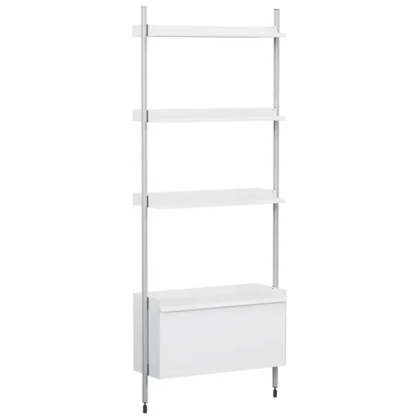 HAY Pier System 131 hylla, 1 kolumn, PS vit - aluminium
