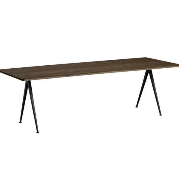 HAY Pyramid bord 02, 250 x 85 cm, svart - rökt ek
