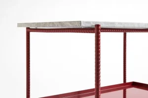 HAY Rebar sidobord, 75 x 44 cm, ladugårdsröd - grå marmor