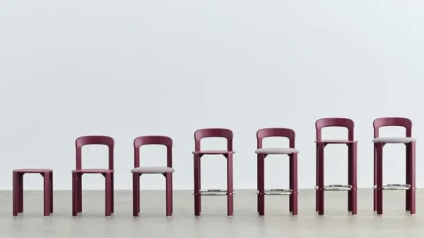 HAY Rey barstol, 75 cm, grape red - burgundy Steelcut Trio 416