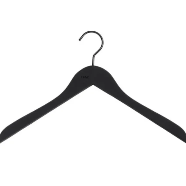 HAY Soft klädgalge, smal, svart, 4 st