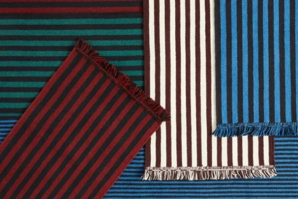 HAY Stripes and Stripes ullmatta, 200 x 60 cm, blå