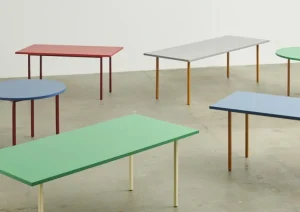 HAY Two-Colour bord, 120 cm, ockra - mintgrön