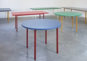 HAY Two-Colour bord, 105 cm, ockra - mintgrön