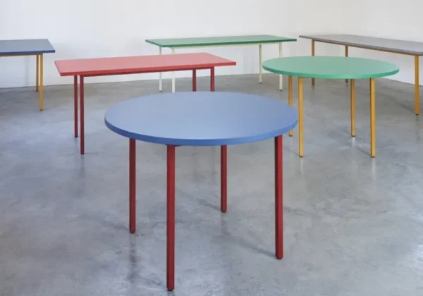 HAY Two-Colour bord, 105 cm, ockra - mintgrön