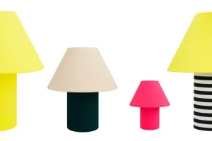 Hem Toto, bordslampa, stor, vaxgul - svart och vitrandig