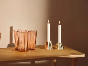 Iittala Aalto ljushållarset, 2 st, mässing