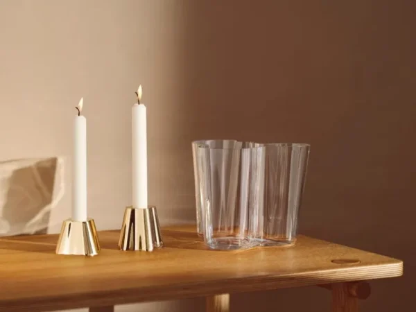 Iittala Aalto ljushållarset, 2 st, mässing