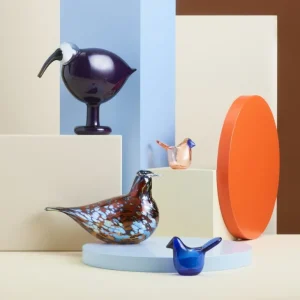 Iittala Birds by Toikka Flugsnappare, salmon pink - blå