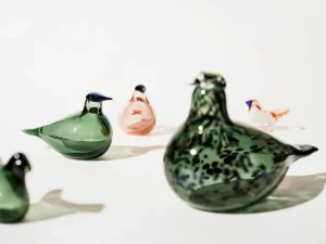 Iittala Birds by Toikka Flugsnappare, tallgrön - laxrosa