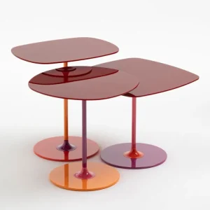 Kartell Thierry sidobord, 33 x 50 cm, vinröd