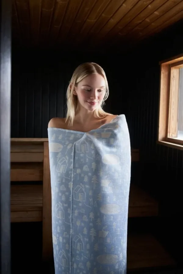 Kauniste Sauna badlakan, ljusblå