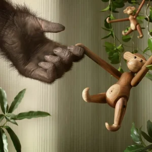 Barn Kay Bojesen Denmark Wooden Monkey, stor, teak