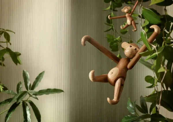 Barn Kay Bojesen Denmark Wooden Monkey, stor, teak