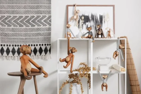 Barn Kay Bojesen Denmark Wooden Monkey, stor, teak