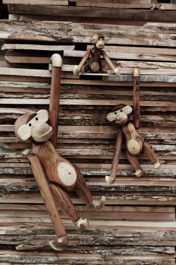 Barn Kay Bojesen Denmark Wooden Monkey, stor, teak