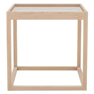 Klassik Studio Cube bord, såpad ek - rökfärgat glas