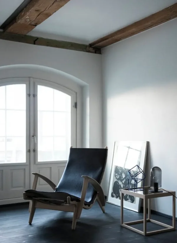 Klassik Studio Cube bord, såpad ek - rökfärgat glas