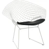 Knoll Bertoia Diamond stol, vit - svart kudde