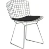 Knoll Bertoia stol, krom - svart kudde