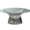 Knoll Platner soffbord, nickel - klarglas