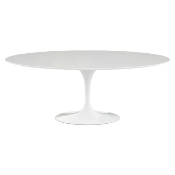 Knoll Tulip matbord 198 cm, oval, vit laminat